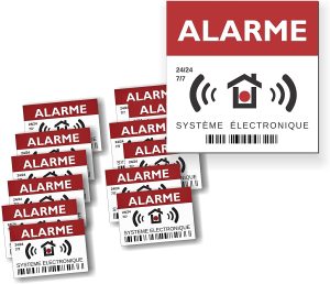Autocollants et panneau dissuasifs Alarme - Système électronique