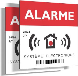 Panneau Rigide Alarme - Carré 15 cm - Ultra résistant - Aluminium (Pas PVC)