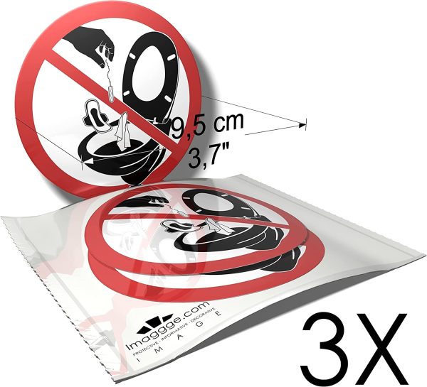 AUTOCOLLANT Stickers WC MENAGE PROPRETE TOILETTES AVERTISSEMENT STICKER 12Cm